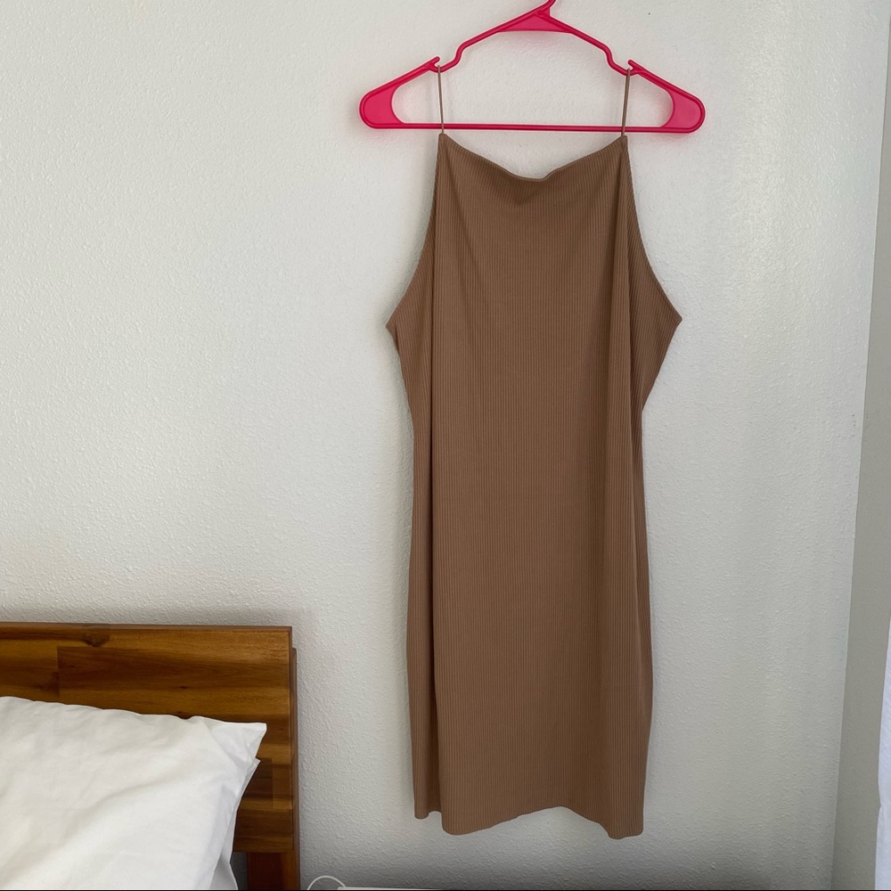 NWOT - Low Back, Ribbed Camel Colored Dress, XL
